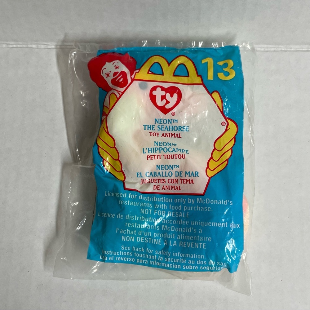 🌸$4🌸 Neon the seahorse - Ty teenie beanie baby miniature plush toy McDonald’s